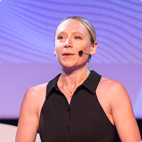 Ruth Buscombe at OCX 2026 in Brussels, Belgium